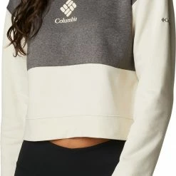 Deals 🥰 Columbia Women's Trek Colorblock Crewneck Sweatshirt Black 🤩