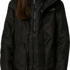 Brand new ❤️ Columbia Girls' Whirlibird II 2-in-1 Jacket Blk Crackle Prnt/blk 🎁 -Cheap Warm jacket Shop unnamed file 1514