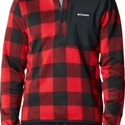 Flash Sale π Columbia Men's Sweater Weather Printed 1/2 Zip Pullover Mountain Red Buf Print π―