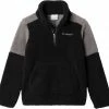 Best Sale ⭐ Columbia Boy's Rugged Ridge III Sherpa 1/2 Zip Pullover For Boys' Black/city Grey 🤩 -Cheap Warm jacket Shop unnamed file 1639