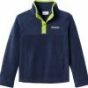 Flash Sale ⭐ Columbia Youth Steens Mountain 1/4 Snap Fleece Pull-Over For Girls' Cllgte Nvy/brght Chrtrse 🎉 -Cheap Warm jacket Shop unnamed file 1732
