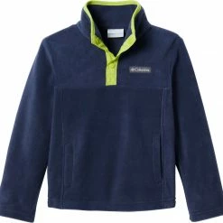 Flash Sale β Columbia Youth Steens Mountain 1/4 Snap Fleece Pull-Over For Girls' Cllgte Nvy/brght Chrtrse π