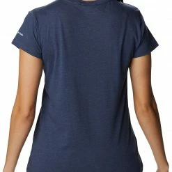 Outlet ⭐ Columbia Women's Columbia Trek Short Sleeve Graphic T-Shirt Nocrnal Heaer/blked Raiow 👍 -Cheap Warm jacket Shop unnamed file 1883