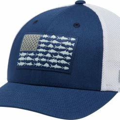 Budget ✨ Columbia Unisex Mesh Fish Flag Cap For Men Vivid Blue/white 🥰