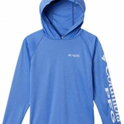 Discount π₯ Columbia Boys' PFG Terminal Tackle™ Heather Hoodie Red Spark Heath/wht Logo π