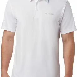 Promo 😉 Columbia Men's Mist Trail Short Sleeve Polo White 🎁