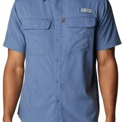 Flash Sale 🎉 Columbia Men's Drift Guide Woven Short Sleeve 👚 Shirt Cool Green 🌟