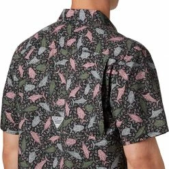 Promo 👍 Columbia Men's PFG Super Slack Tide Short Sleeve 👕 Shirt Vivid Blue Palaka 😉 -Cheap Warm jacket Shop unnamed file 2698