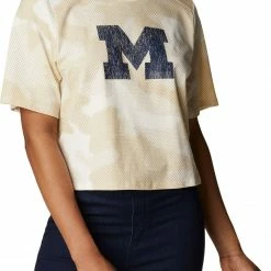 Cheapest 👏 Columbia Women's Michigan Wolverines White Park Box 👕 Shirt ✔️ -Cheap Warm jacket Shop unnamed file 2815