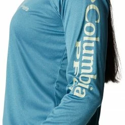 Best Sale 😀 Columbia Women's Tidal Heather Long Sleeve 👕 Shirt Stormy Blue Heather 👏 -Cheap Warm jacket Shop unnamed file 2863