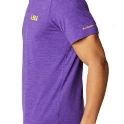 Budget ⭐ Columbia Men's LSU Tigers Purple Tech Trail Polo 😀 -Cheap Warm jacket Shop unnamed file 2992