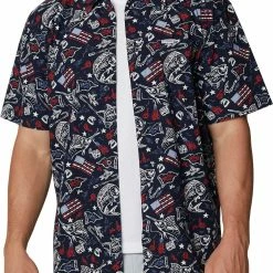 Top 10 🤩 Columbia Men's Trollers Best Short Sleeve Button Down 👚 Shirt Sorbet Holiday Spirits Pr 🛒