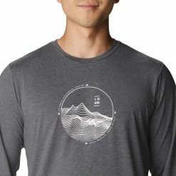 Best Sale ⌛ Columbia Men's Tech Trail Graphic Long Sleeve 👕 Shirt Sky Blue Hther/cntr Grphc 🧨 -Cheap Warm jacket Shop unnamed file 3032