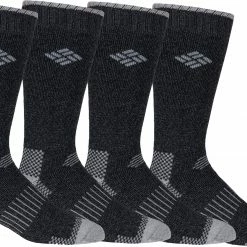 Hot Sale ✔️ Columbia Men's Moisture Control Crew Sock - 4 Pack Black/black 🛒