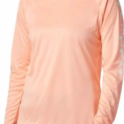 Flash Sale 🎉 Columbia Women's PFG Tidal Tee II Long Sleeve 👕 Shirt White/cirrus Grey Logo ⭐