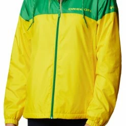 Buy π₯ Columbia Women's Oregon Ducks Green/Yellow Flash Forward Lined Jacket π