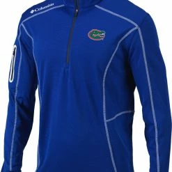 Wholesale π Columbia Men's Florida Gators Blue Shotgun Quarter-Zip π₯
