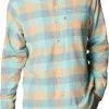 Best Sale 👏 Columbia Men's PFG Slack Tide Flannel Long Sleeve 👕 Shirt Harbor Blue Big Gingham 🔔 -Cheap Warm jacket Shop unnamed file 3237