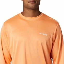 New 🔔 Columbia Men's PFG Terminal Tackle Triangle Long Sleeve 👕 Shirt Bright Nectar/white 🧨 -Cheap Warm jacket Shop unnamed file 3266