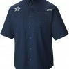 Buy 🔥 Columbia Men's Dallas Cowboys Tamiami Navy Button Up 👚 Shirt 👏 -Cheap Warm jacket Shop unnamed file 3320