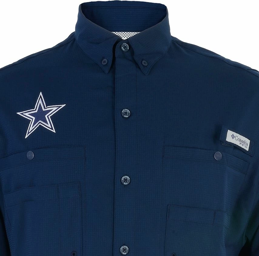 Outlet π Columbia Men's Dallas Cowboys Tamiami Navy Button-Up π Dress π Shirt π₯° 4 Outlet π Columbia Men's Dallas Cowboys Tamiami Navy Button-Up π Dress π Shirt π₯° - Image 2