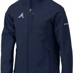 Best deal 🥰 Columbia Men's Atlanta Braves Navy Ascender Full-Zip Jacket ❤️