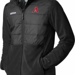 Wholesale 🤩 Columbia Men's Arizona Diamondbacks Black Full-Zip Fleece Jacket 🎁