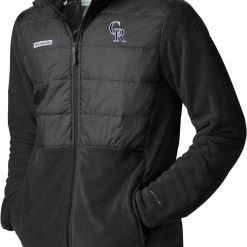 Discount π Columbia Men's Colorado Rockies Black Full-Zip Fleece Jacket β¨
