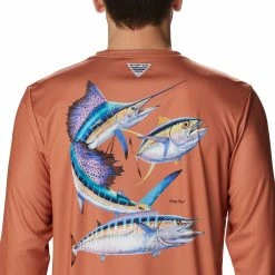 New ⌛ Columbia Men's Terminal Tackle PFG Carey Chen Long Sleeve 👕 Shirt Island Orange/pelagic 💯 -Cheap Warm jacket Shop unnamed file 3721