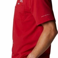 New 🌟 Columbia Men's Alabama Crimson Tide Crimson Slack Tide Button-Down 👚 Shirt ✨ -Cheap Warm jacket Shop unnamed file 3865