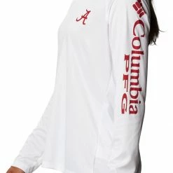 Buy 😉 Columbia Women's Alabama Crimson Tide White Tidal Long Sleeve T-Shirt 😍 -Cheap Warm jacket Shop unnamed file 3904