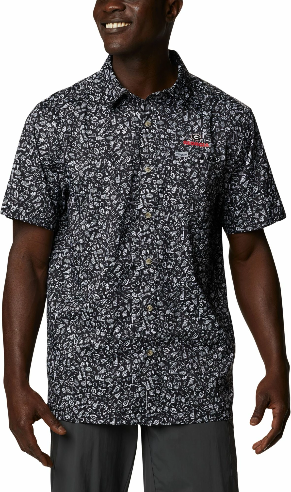 New βοΈ Columbia Men's Georgia Bulldogs Black Slack Tide Button-Down π Shirt π 3 New βοΈ Columbia Men's Georgia Bulldogs Black Slack Tide Button-Down π Shirt π