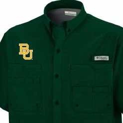 New ✔️ Columbia Men's Baylor Bears Green Button-Down Performance Short Sleeve 👕 Shirt 🎁 -Cheap Warm jacket Shop unnamed file 4003