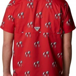 Outlet 🧨 Columbia Men's Georgia Bulldogs Red Super Slack Button Down 👚 Shirt 🔥 -Cheap Warm jacket Shop unnamed file 4008