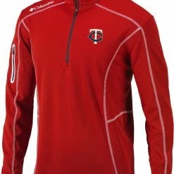 Wholesale β Columbia Men's Minnesota Twins Red Shotgun Quarter-Zip π Shirt β
