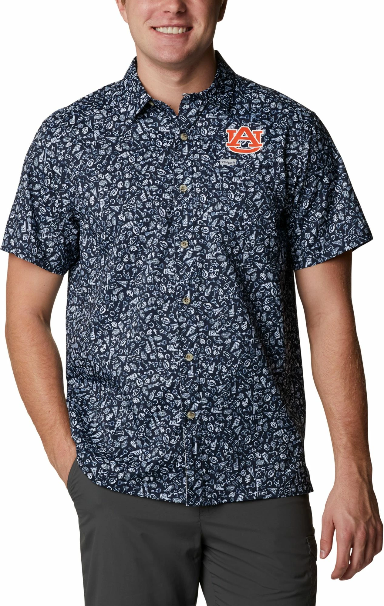 Brand new π Columbia Men's Auburn Tigers Blue Slack Tide Button-Down π Shirt π 3 Brand new π Columbia Men's Auburn Tigers Blue Slack Tide Button-Down π Shirt π