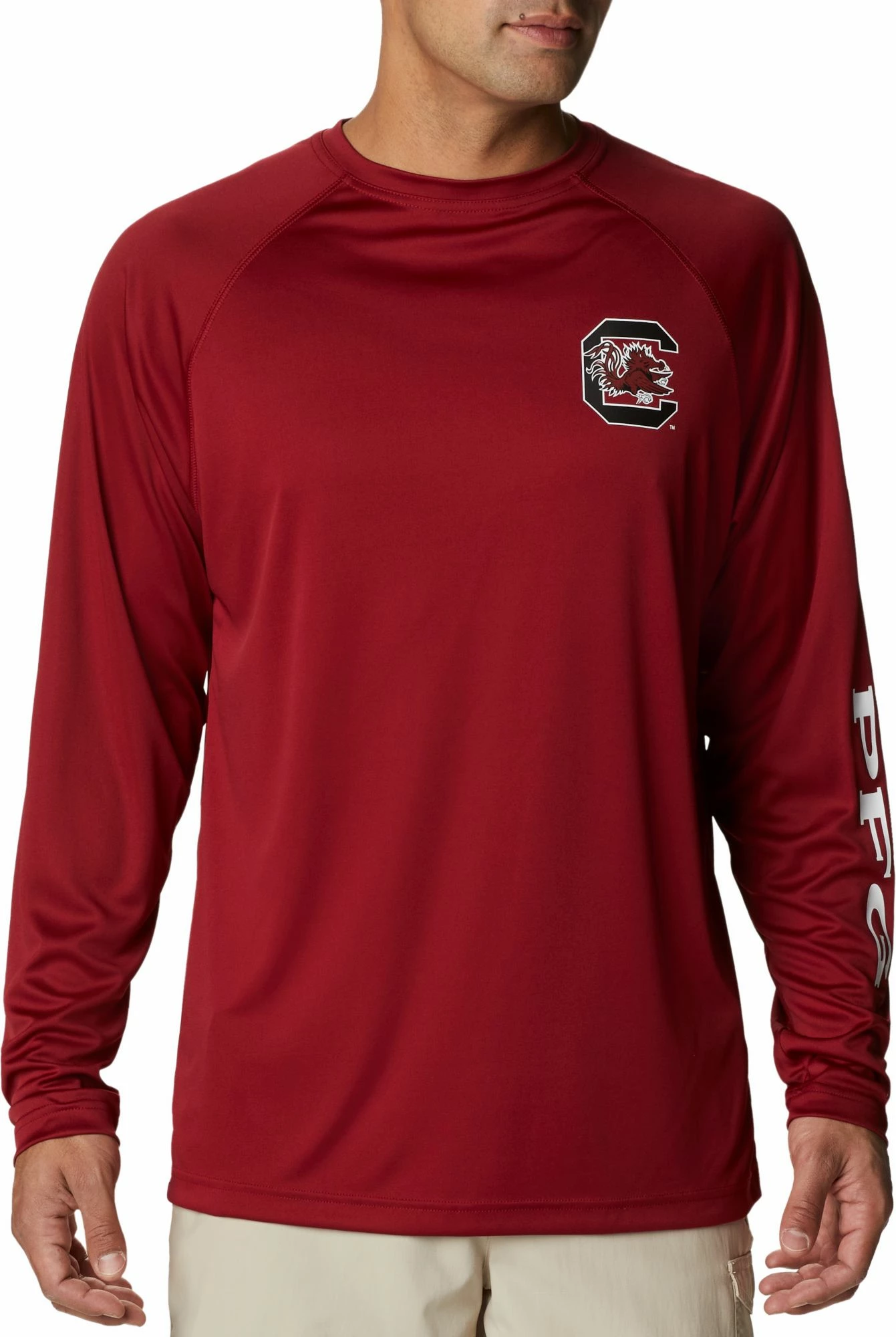 Brand new ❤️ Columbia Men's South Carolina Gamecocks Garnet Terminal Tackle Long Sleeve T-Shirt ⭐ 3 Brand new ❤️ Columbia Men's South Carolina Gamecocks Garnet Terminal Tackle Long Sleeve T-Shirt ⭐
