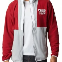 New ✔️ Columbia Men's Oklahoma Sooners Crimson Back Bowl Full-Zip Fleece Jacket 💯