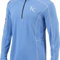 New 🔥 Columbia Men's Kansas City Royals White Shotgun Quarter-Zip 👚 Shirt ⭐