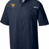 Cheapest ⭐ Columbia Men's West Virginia Mountaineers Blue Tamiami Performance 👕 Shirt 👏 -Cheap Warm jacket Shop unnamed file 4148
