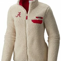Coupon 😀 Columbia Women's Alabama Crimson Tide Mountainside Full-Zip White Jacket 🌟