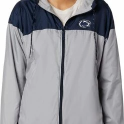 Promo ❤️ Columbia Women's Penn State Nittany Lions Blue/Grey CLG Flash Forward Lined Jacket ⭐
