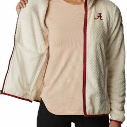 Brand new ⭐ Columbia Women's Alabama Crimson Tide White Fire Side Sherpa Full-Zip Jacket 🎁 -Cheap Warm jacket Shop unnamed file 4250