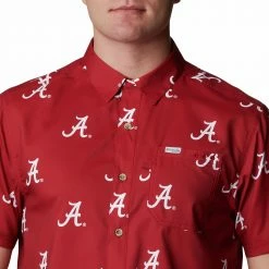 Flash Sale ✨ Columbia Men's Alabama Crimson Tide Crimson CLG Super Slack Tide™ Short Sleeve 👚 Shirt 🤩 -Cheap Warm jacket Shop unnamed file 4275