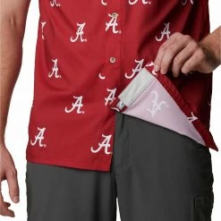 Flash Sale ✨ Columbia Men's Alabama Crimson Tide Crimson CLG Super Slack Tide™ Short Sleeve 👚 Shirt 🤩 -Cheap Warm jacket Shop unnamed file 4276