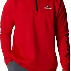 Best reviews of π Columbia Men's Georgia Bulldogs Red PFG Terminal Tackle Quarter-Zip Pullover π Shirt π