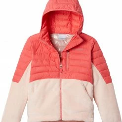 Brand new ❤️ Columbia Girls' Powder Lite Novelty Hooded Jacket Blush Pink/peach Blossom 👏