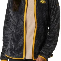 Hot Sale β¨ Columbia Women's Iowa Hawkeyes Black Fire Side Sherpa Full-Zip Jacket β