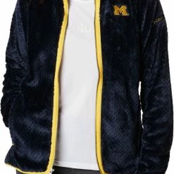 Hot Sale β€οΈ Columbia Women's Michigan Wolverines Blue Fire Side Sherpa Full-Zip Jacket π
