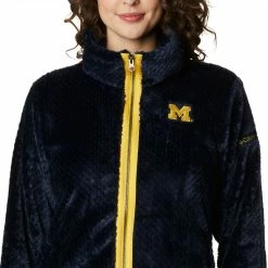 Hot Sale ❤️ Columbia Women's Michigan Wolverines Blue Fire Side Sherpa Full-Zip Jacket 🎁 -Cheap Warm jacket Shop unnamed file 4309